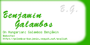 benjamin galambos business card